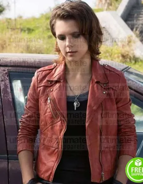 BATES MOTEL PALOMA KWIATKOWSKI (CODY BRENNAN) RED LEATHER JACKET BATES MOTEL PALOMA KWIATKOWSKI (CODY BRENNAN) RED LEATHER JACKET