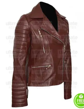 BROOKLYN NINE NINE STEPHANIE BEATRIZ BROWN BIKER JACKET
