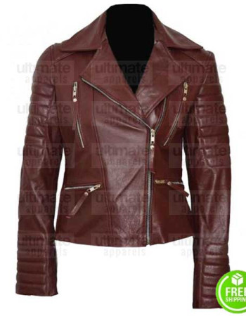 BROOKLYN NINE NINE STEPHANIE BEATRIZ BROWN BIKER JACKET