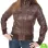 WOMEN'S BROWN LEATHER BOMBER JACKET 