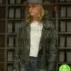 CAPTAIN MARVEL BRIE LARSON BLACK LEATHER JACKET