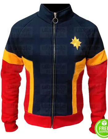 CAPTAIN MARVEL BRIE LARSON COSTUME TRACKSUIT FLEECE JACKET