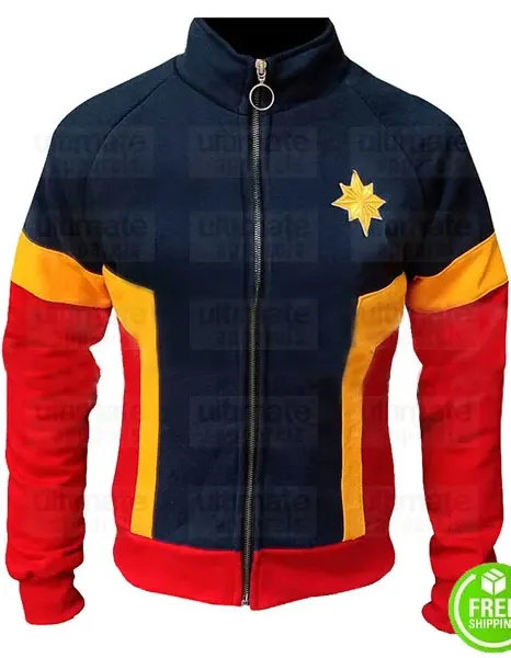 CAPTAIN MARVEL BRIE LARSON COSTUME TRACKSUIT FLEECE JACKET