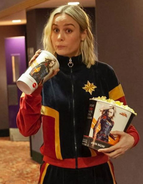 CAPTAIN MARVEL BRIE LARSON COSTUME TRACKSUIT FLEECE JACKET CAPTAIN MARVEL BRIE LARSON COSTUME TRACKSUIT FLEECE JACKET