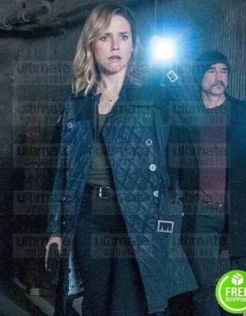 CHICAGO P.D SOPHIA BUSH (ERIN LINDSAY) BLUE LEATHER COAT