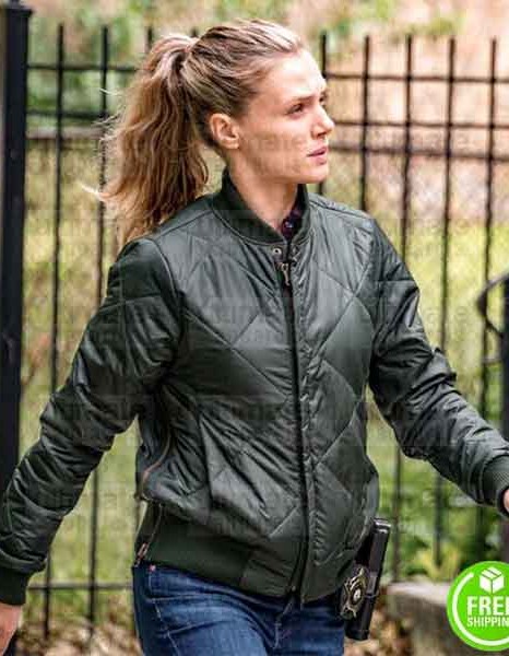CHICAGO P.D TRACY SPIRIDAKOS (HAILEY UPTON) GREEN BOMBER JACKET CHICAGO P.D TRACY SPIRIDAKOS (HAILEY UPTON) GREEN BOMBER JACKET