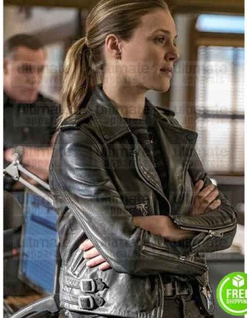 CHICAGO PD TRACY SPIRIDAKOS (HAILEY UPTON) BLACK LEATHER JACKET