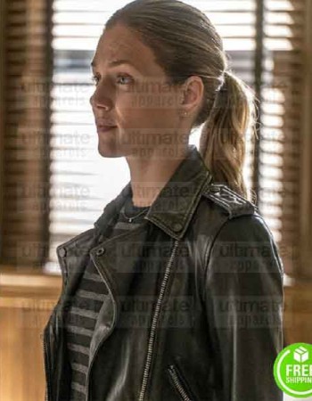 CHICAGO PD TRACY SPIRIDAKOS (HAILEY UPTON) BLACK LEATHER JACKET