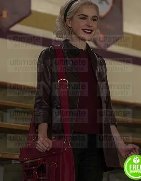 CHILLING ADVENTURES OF SABRINA KIERNAN SHIPKA (SABRINA SPELLMAN) LEATHER COAT CHILLING ADVENTURES OF SABRINA KIERNAN SHIPKA (SABRINA SPELLMAN) LEATHER COAT