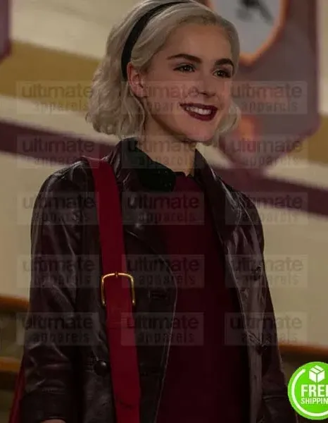 CHILLING ADVENTURES OF SABRINA KIERNAN SHIPKA (SABRINA SPELLMAN) LEATHER COAT CHILLING ADVENTURES OF SABRINA KIERNAN SHIPKA (SABRINA SPELLMAN) LEATHER COAT
