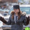 DAUGHTER OF THE WOLF GINA CARANO (CLAIR HAMILTON) FUR HOODIE LEATHER JACKET