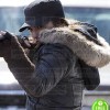 DAUGHTER OF THE WOLF GINA CARANO (CLAIR HAMILTON) FUR HOODIE LEATHER JACKET