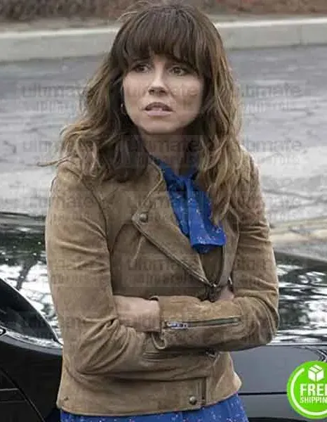 DEAD TO ME LINDA CARDELLINI (JUDY HALE) BIKER SUEDE LEATHER JACKET DEAD TO ME LINDA CARDELLINI (JUDY HALE) BIKER SUEDE LEATHER JACKET