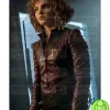 GOTHAM CAMREN BICONDOVA (SELINA KYLE) BURGUNDY LEATHER JACKET