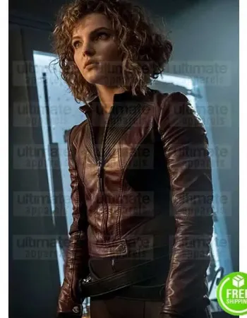 GOTHAM CAMREN BICONDOVA (SELINA KYLE) BURGUNDY LEATHER JACKET