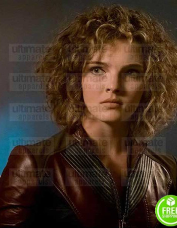 GOTHAM CAMREN BICONDOVA (SELINA KYLE) BURGUNDY LEATHER JACKET