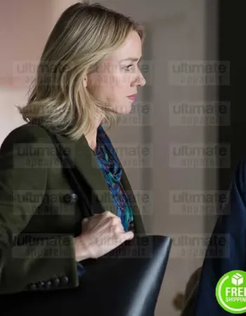 GYPSY NAOMI WATTS (JEAN HOLLOWAY) GREEN COTTON COAT