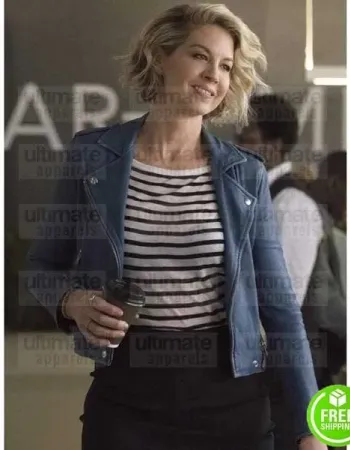 IMAGINARY MARY JENNA ELFMAN (ALICE) BLUE LEATHER JACKET