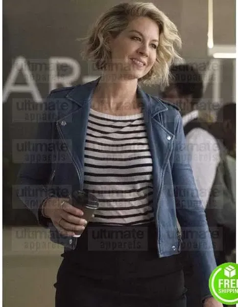 IMAGINARY MARY JENNA ELFMAN (ALICE) BLUE LEATHER JACKET IMAGINARY MARY JENNA ELFMAN (ALICE) BLUE LEATHER JACKET
