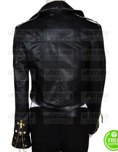 JUSTICE LEAGUE GAL GADOT (WONDER WOMAN) BLACK LEATHER JACKET