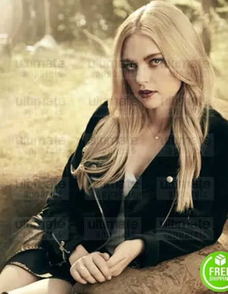 LEGACIES JENNY BOYD (LIZZIE SALTZMAN) BLACK SUEDE LEATHER JACKET