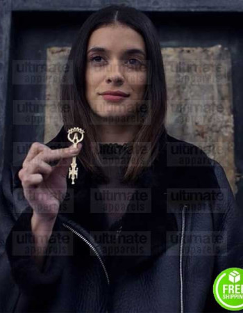LOCKE AND KEY LAYSLA DE OLIVERIA (DODGE) BLACK FUR LEATHER JACKET
