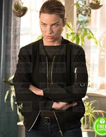 LUCIFER LAUREN GERMAN (CHLOE DECKER) BLACK BOMBER COTTON JACKET