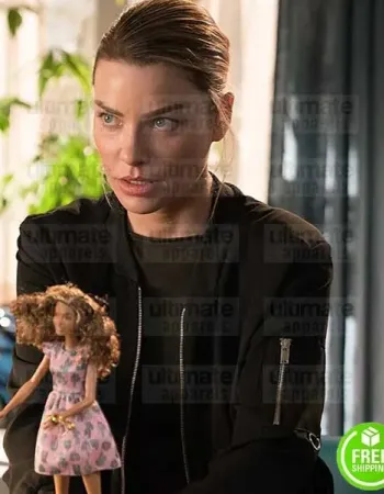 LUCIFER LAUREN GERMAN (CHLOE DECKER) BLACK BOMBER COTTON JACKET LUCIFER LAUREN GERMAN (CHLOE DECKER) BLACK BOMBER COTTON JACKET
