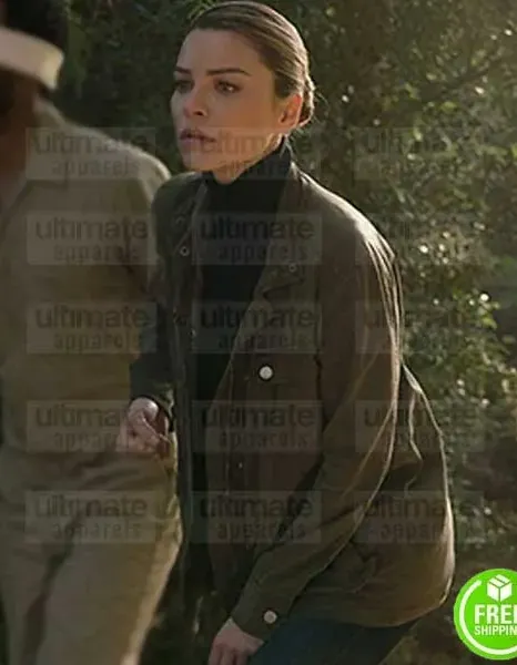 LUCIFER LAUREN GERMAN (CHLOE DECKER) GREEN COTTON COAT