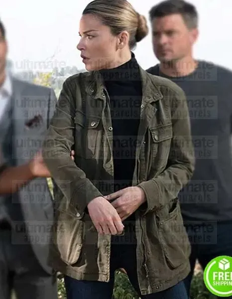 LUCIFER LAUREN GERMAN (CHLOE DECKER) GREEN COTTON COAT