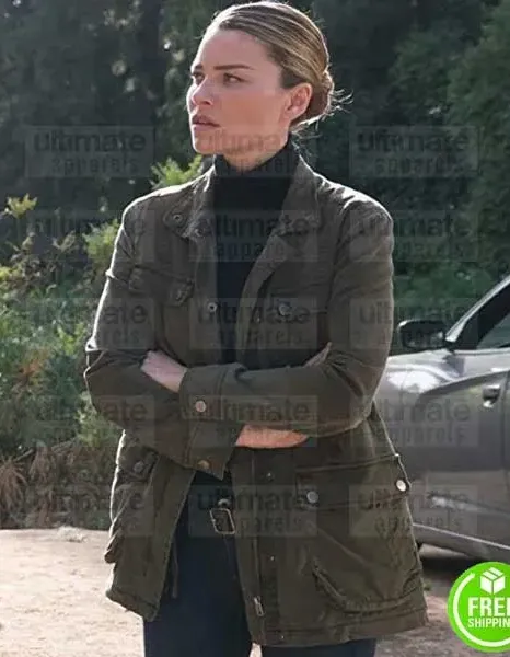 LUCIFER LAUREN GERMAN (CHLOE DECKER) GREEN COTTON COAT