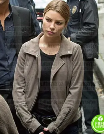 LUCIFER LAUREN GERMAN (CHLOE DECKER) GREY LEATHER JACKET