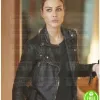 LUCIFER LAUREN GERMAN (CHLOE DECKER) BLACK BIKER LEATHER JACKET