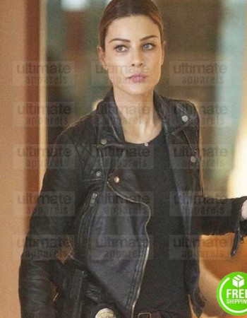LUCIFER LAUREN GERMAN (CHLOE DECKER) BLACK BIKER LEATHER JACKET
