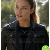 LUCIFER LAUREN GERMAN (CHLOE DECKER) BLACK BIKER LEATHER JACKET