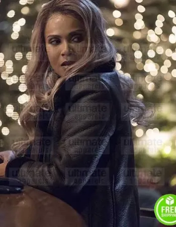 LUCIFER LESLEY-AAN BRANDT (MAZIKEEN) BLACK SHEARLING LEATHER JACKET