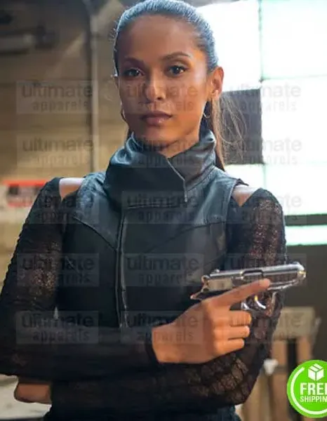 LUCIFER LESLEY-AAN BRANDT (MAZIKEEN) BLACK LEATHER VEST LUCIFER LESLEY-AAN BRANDT (MAZIKEEN) BLACK LEATHER VEST