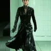 Matrix Reloaded Trinity Carrie-Anne Moss Trench Leather Coat