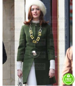 MODERN LOVE ANNE HATHAWAY (LEXI) GREEN COTTON COAT