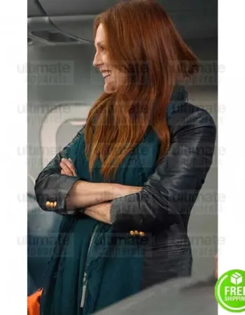 NON-STOP JULIANNE MOORE (JEN SUMMERS) BLACK LEATHER JACKET NON-STOP JULIANNE MOORE (JEN SUMMERS) BLACK LEATHER JACKET