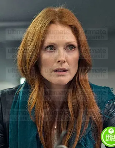 NON-STOP JULIANNE MOORE (JEN SUMMERS) BLACK LEATHER JACKET