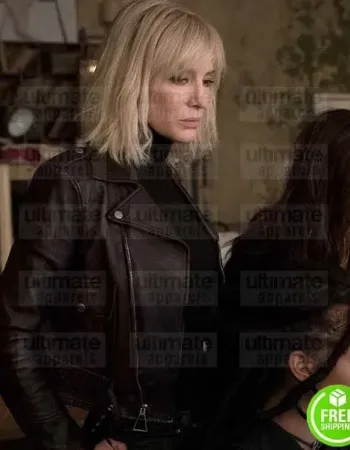 OCEAN'S 8 SANDRA BULLOCK (DEBBIE OCEAN) BLACK BIKER LEATHER JACKET