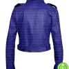 ROYAL BLUE CROPPED BIKER JACKET ROYAL BLUE CROPPED BIKER JACKET