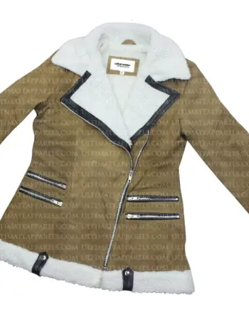 VIRGIN RIVER ALEXANDRA BRECKENRIDGE (MELINDA MONROE) SUEDE SHEARLING JACKET