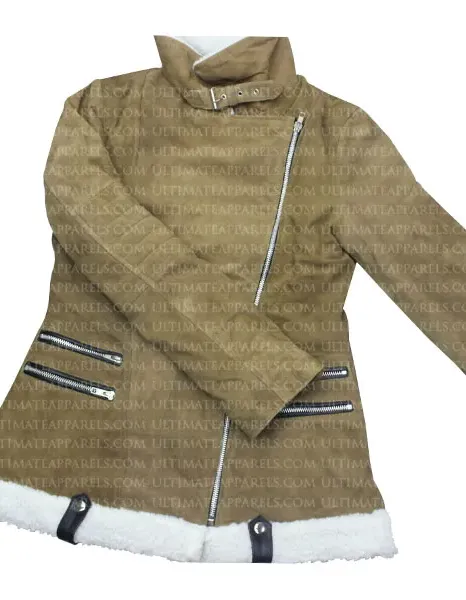 VIRGIN RIVER ALEXANDRA BRECKENRIDGE (MELINDA MONROE) SUEDE SHEARLING JACKET VIRGIN RIVER ALEXANDRA BRECKENRIDGE (MELINDA MONROE) SUEDE SHEARLING JACKET