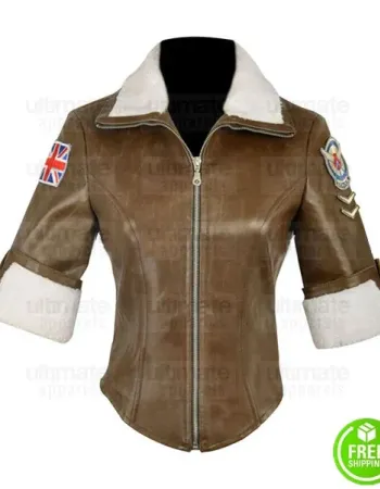 OVERWATCH TRACER BROWN LEATHER JACKET