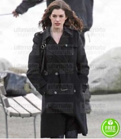 PASSENGERS ANNE HATHAWAY (CLAIRE SUMMERS) BLACK WOOL TRENCH COAT