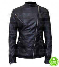 POWER LELA LOREN (ANGELA VALDES) BLACK LEATHER JACKET POWER LELA LOREN (ANGELA VALDES) BLACK LEATHER JACKET