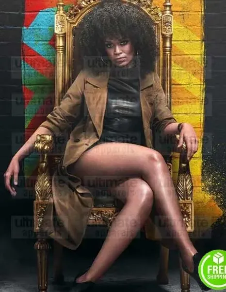 QUEEN SONO PEARL THUSI BROWN SUEDE COAT