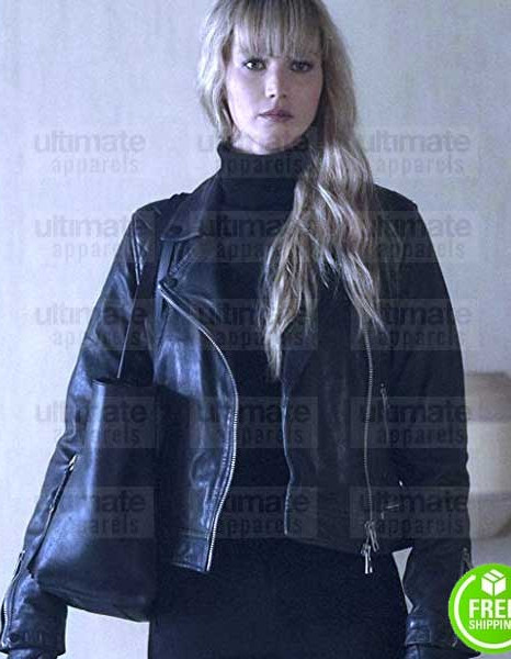 RED SPARROW JENNIFER LAWRENCE (DOMINIKA EGOROVA) BLACK LEATHER JACKET